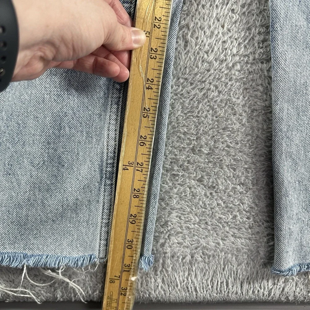 MNG Mango Jeans Womens 2 Wide Leg High Waisted Relaxed Raw Hem 26x31 - Picture 4 of 10